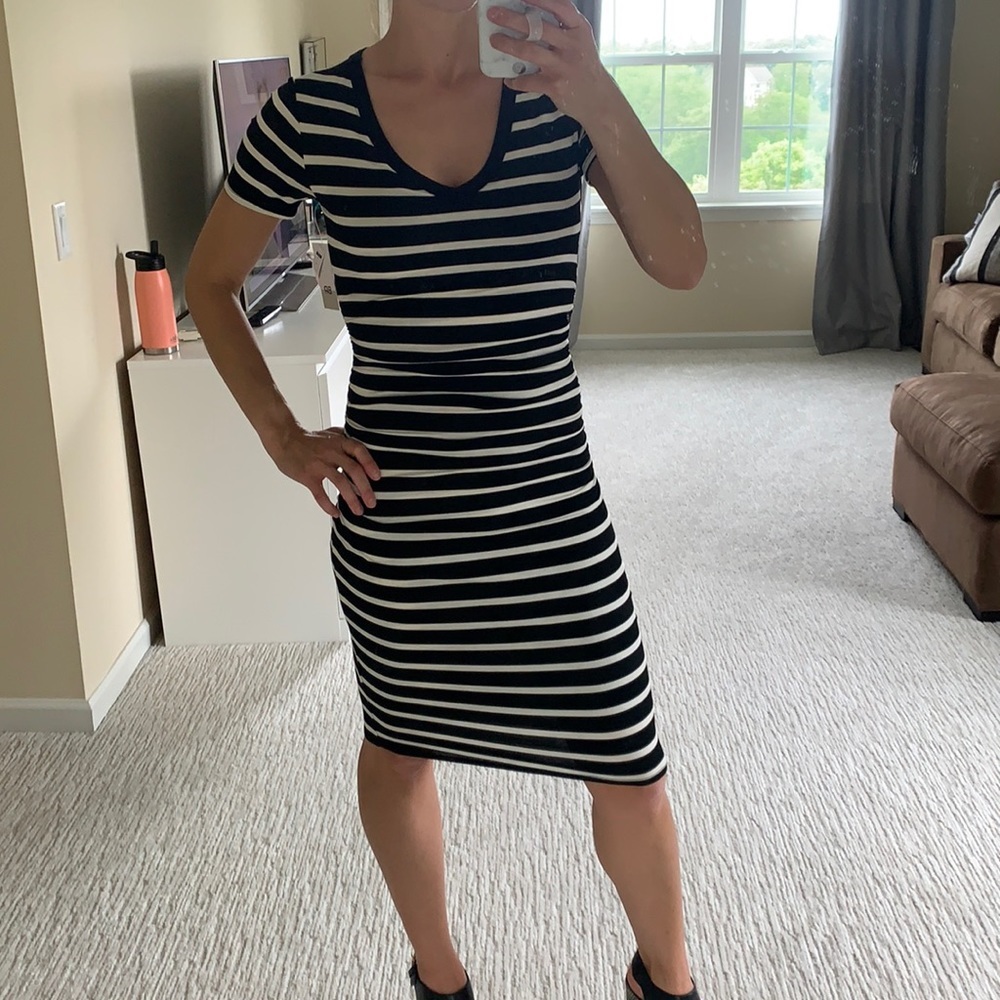 BP striped midi dress